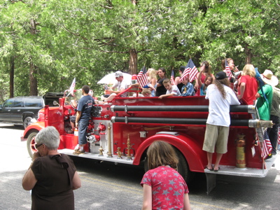 A fine picture of the party fire truck.