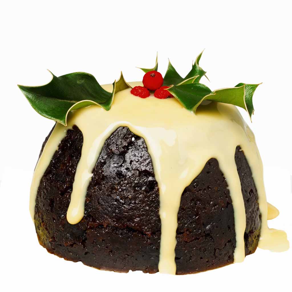A lovely centered picture of a Christmas pudding.